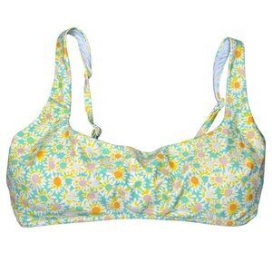 Aerie Pastel Floral Scoop Neck Bikini Top